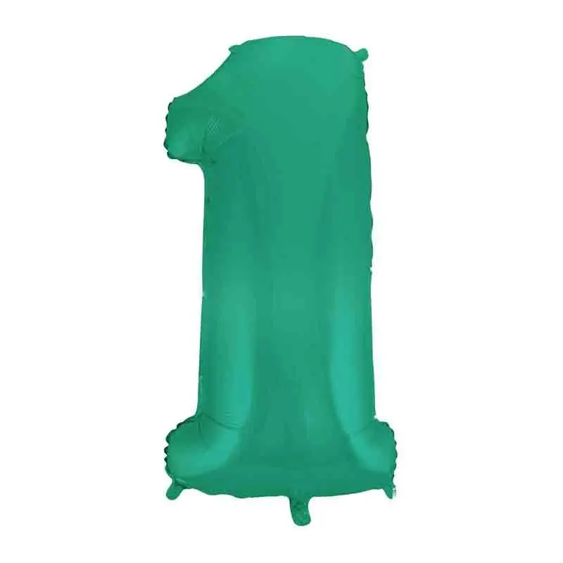 Palloncino foil numero 1 Satin Velvet Aquamarina Mega 101 cm C001254-01