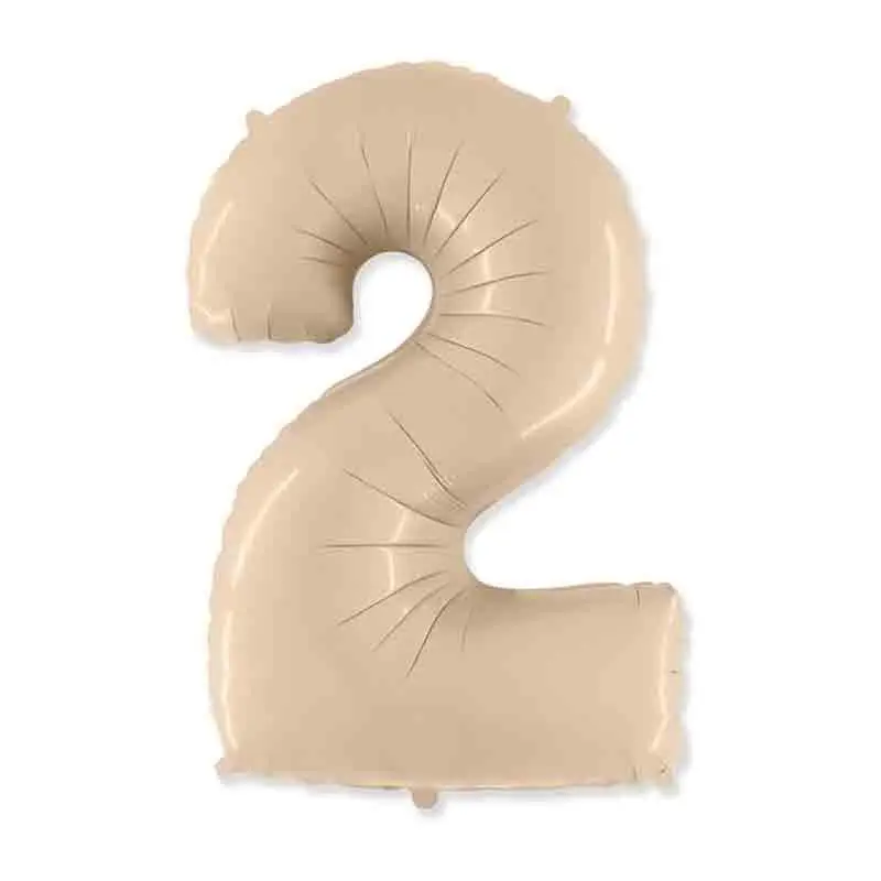 Palloncino foil numero 2 Crema 101 cm 901762SCFX
