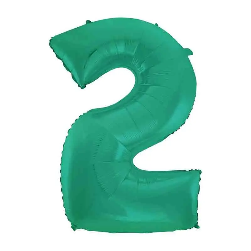 Palloncino foil numero 2 Satin Velvet Aquamarina Mega 101 cm C001261-01