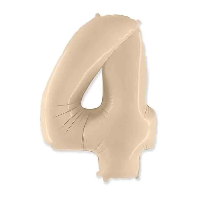 Palloncino foil numero 4 Crema 101 cm 901764SCFX