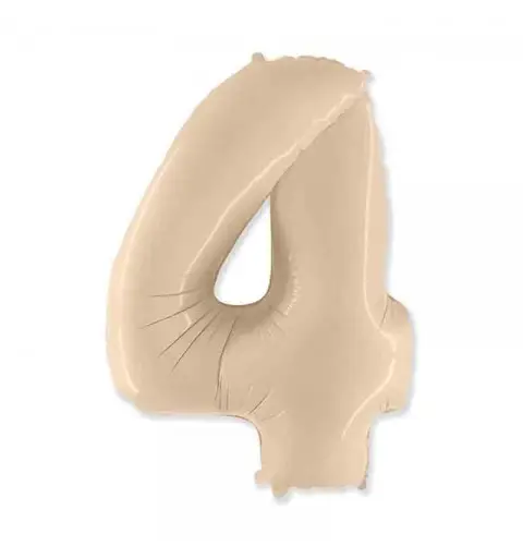 Palloncino foil numero 4 Crema 101 cm 901764SCFX