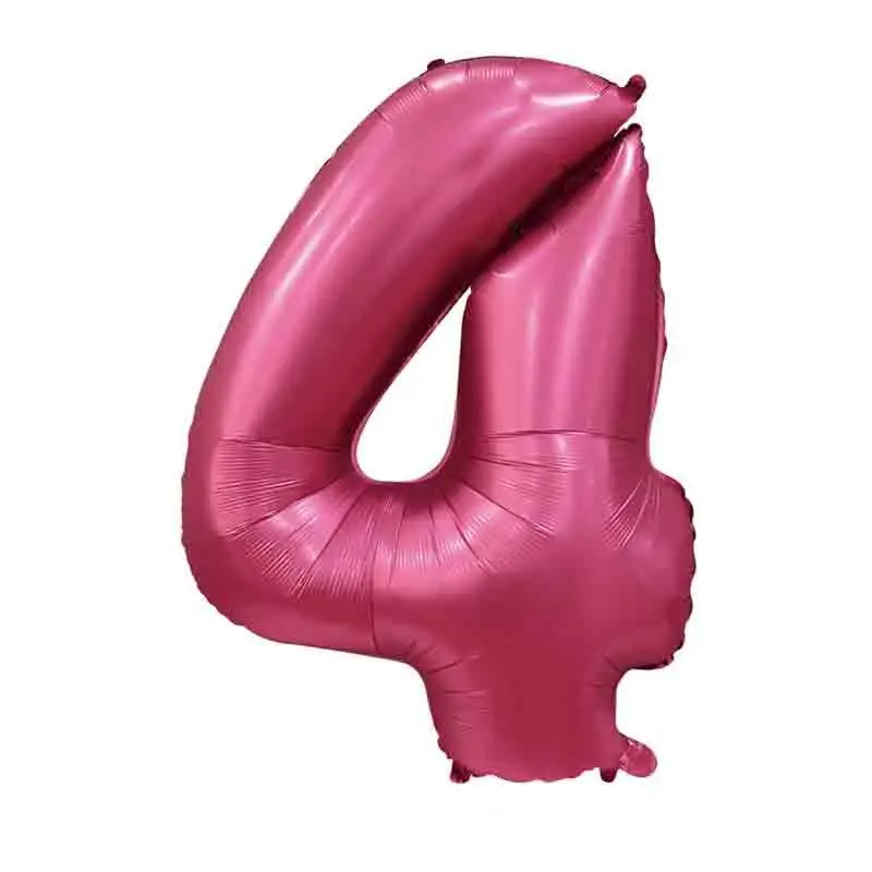 Palloncino foil numero 4 Satin velvet Pomegranate 101 cm 6579879-01 Velluto satinato Melograno