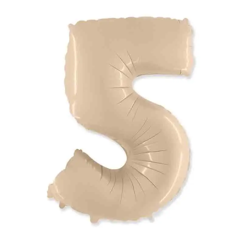 Palloncino foil numero 5 Crema 101 cm  901765SCFX