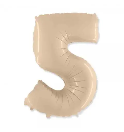 Palloncino foil numero 5 Crema 101 cm  901765SCFX