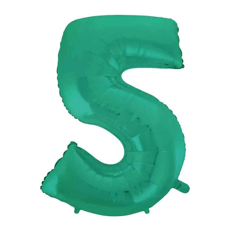 Palloncino foil numero 5 Satin Velvet Aquamarina Mega 101 cm C001292-01