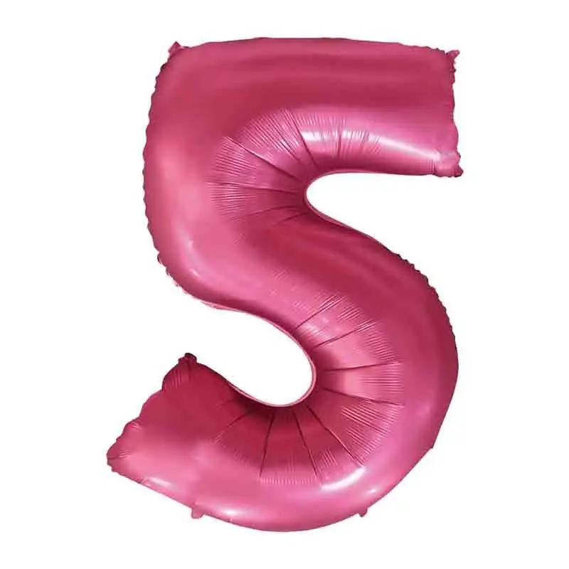 Palloncino foil numero 5 Satin velvet Pomegranate 101 cm 6579886-01 Velluto satinato Melograno