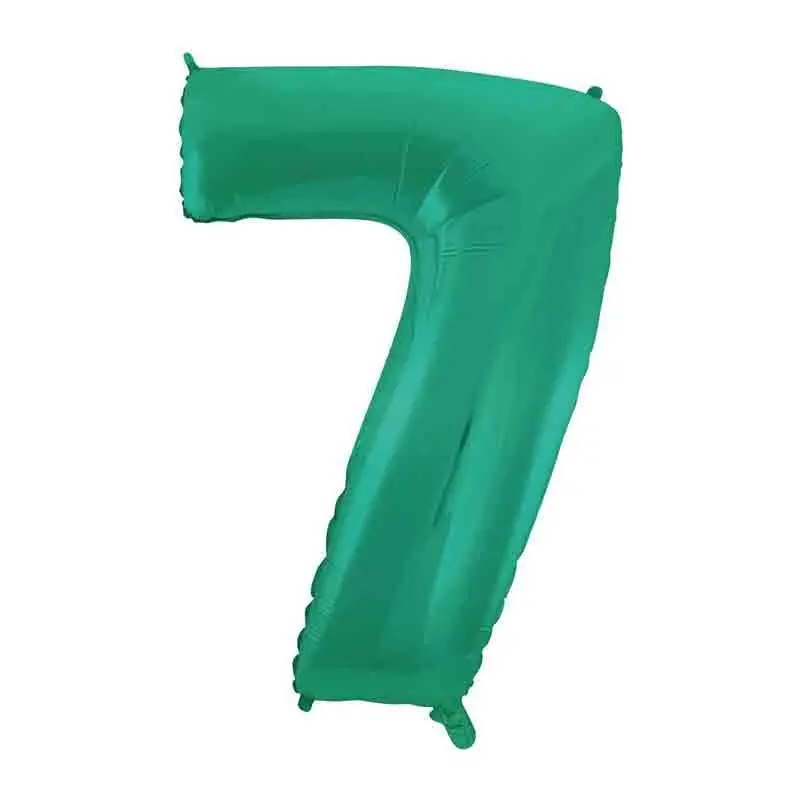 Palloncino foil numero 7 Satin Velvet Aquamarina Mega 101 cm C001315-01