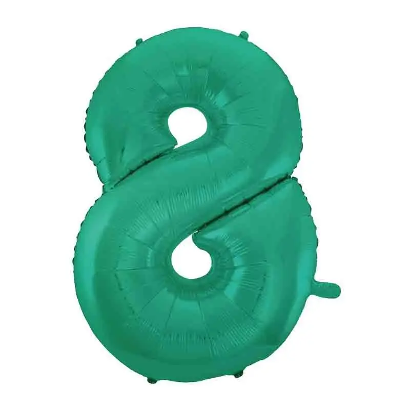 Palloncino foil numero 8 Satin Velvet Aquamarina Mega 101 cm C001322-01