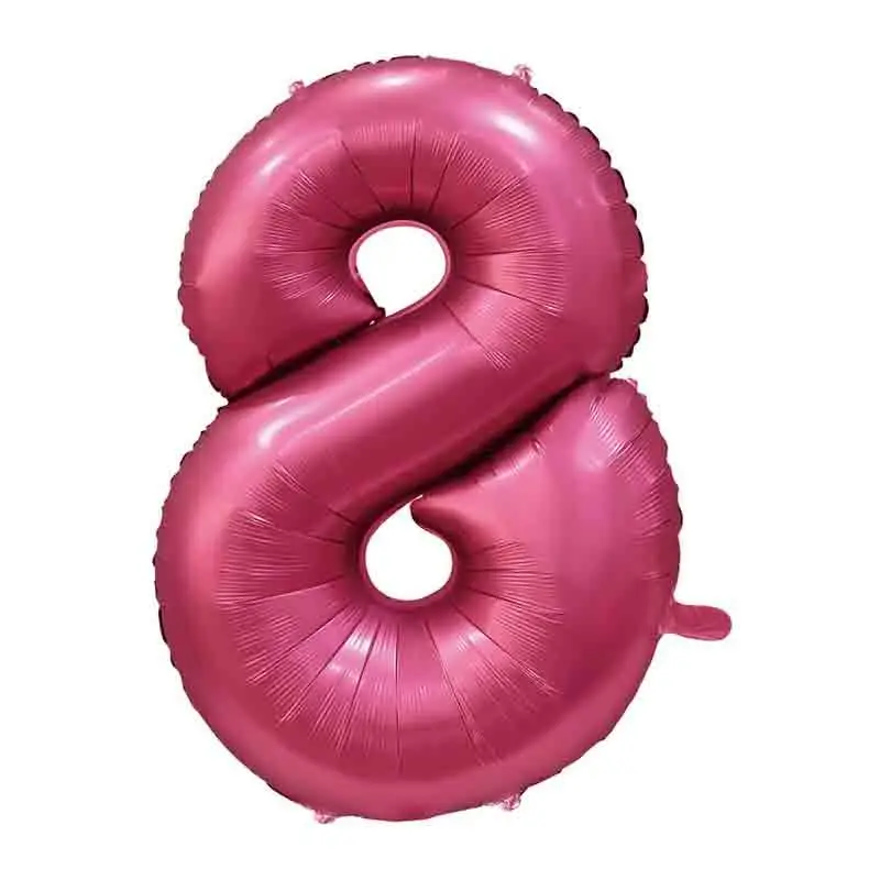 Palloncino foil numero 8 Satin velvet Pomegranate 101 cm 6579916-01 Velluto satinato Melograno