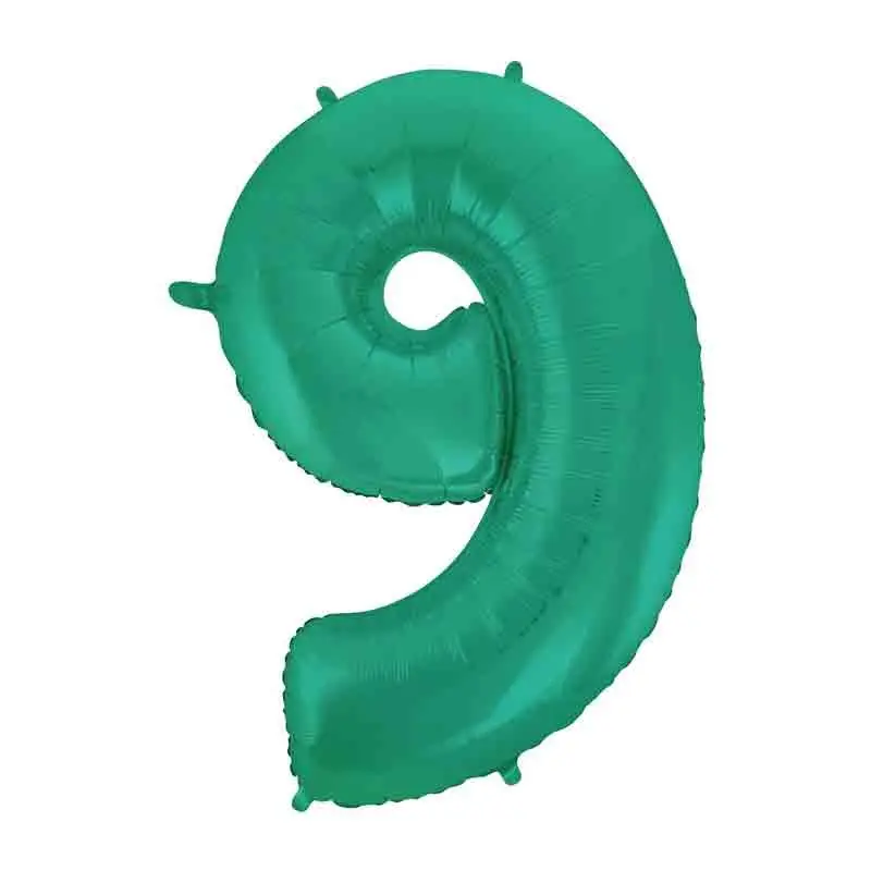 Palloncino foil numero 9 Satin Velvet Aquamarina Mega 101 cm C001339-01