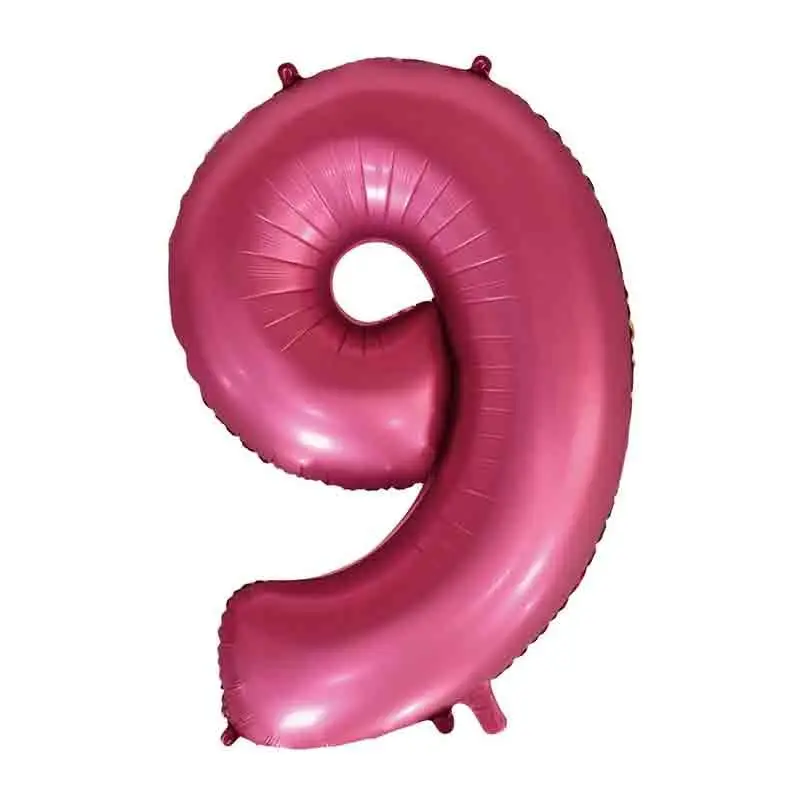 Palloncino foil numero 9 Satin velvet Pomegranate 101 cm 6579923-01 Velluto satinato Melograno