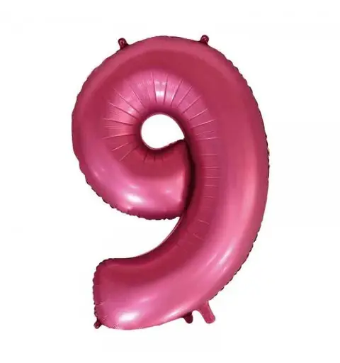 Palloncino foil numero 9 Satin velvet Pomegranate 101 cm 6579923-01 Velluto satinato Melograno