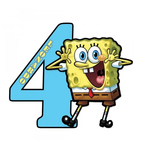 Sagoma in polistirolo Spongebob con Numero Personalizzabile