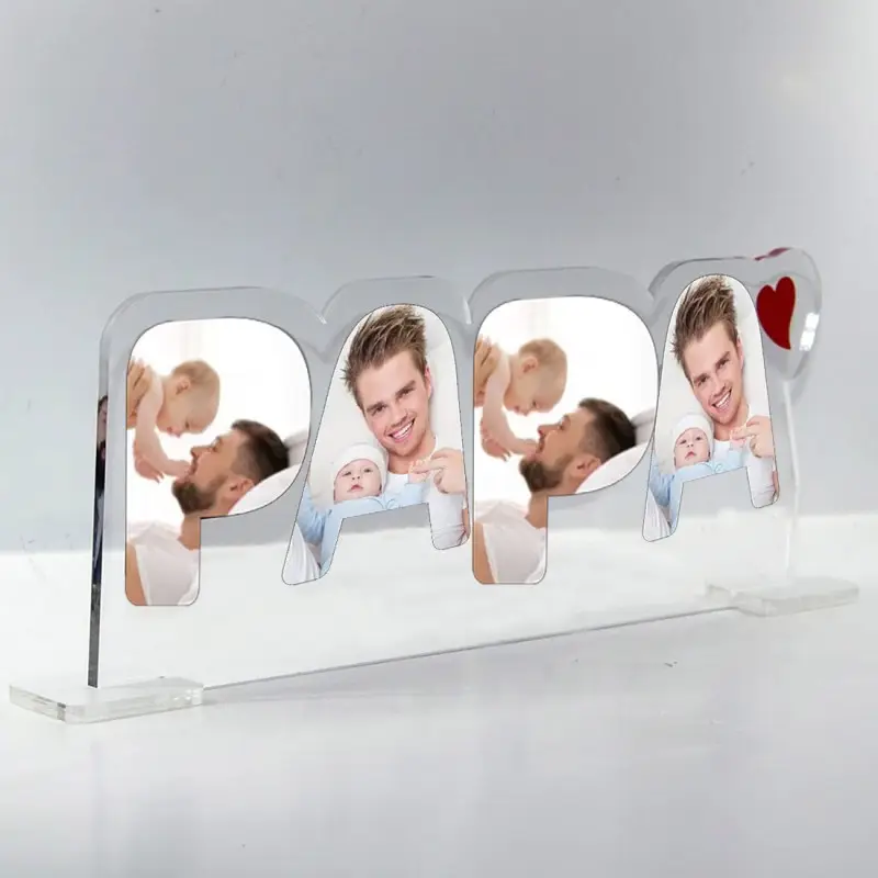 Targa in plexiglass festa del Papà Personalizzabile con foto
