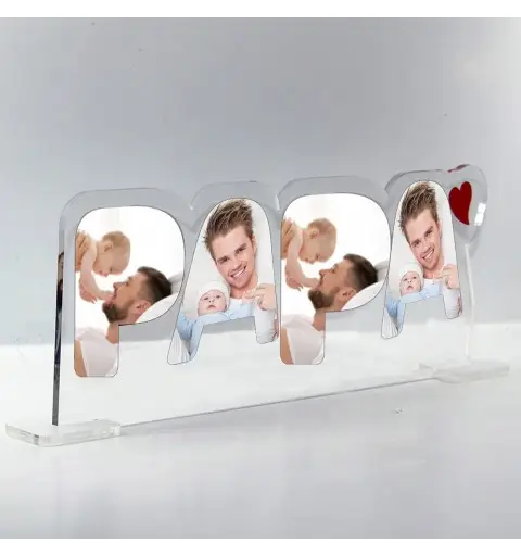 Targa in plexiglass festa del Papà Personalizzabile con foto
