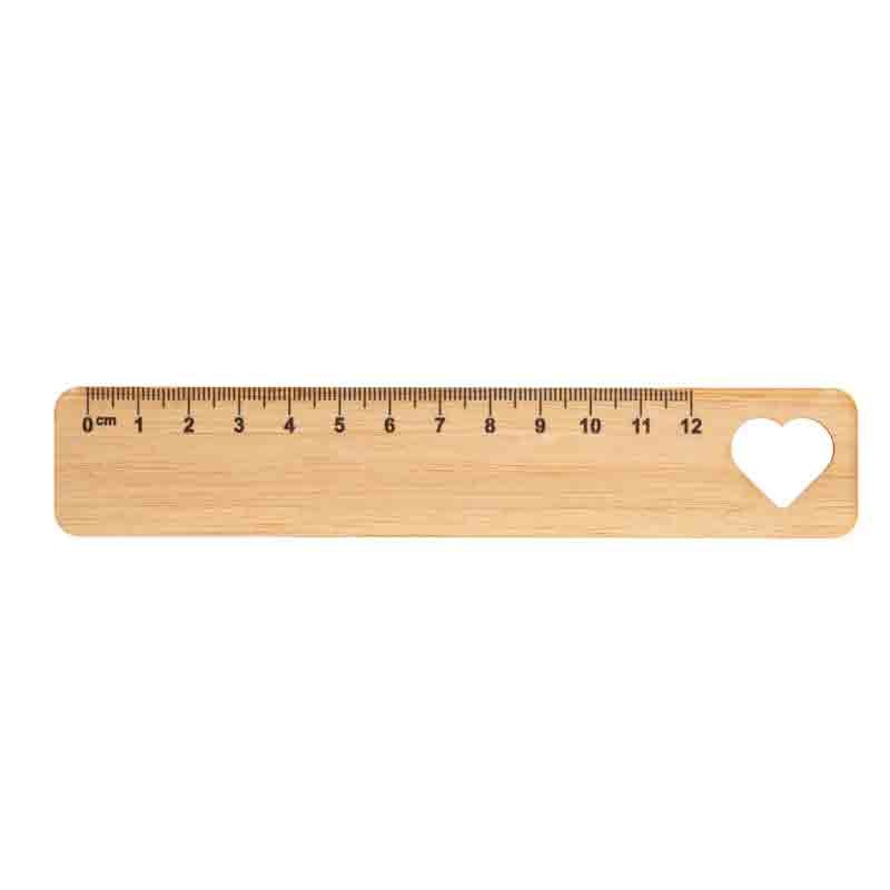 Righello in compensato di bambù da 12 cm con motivo cuore AP718526-C 30×160×2 mm