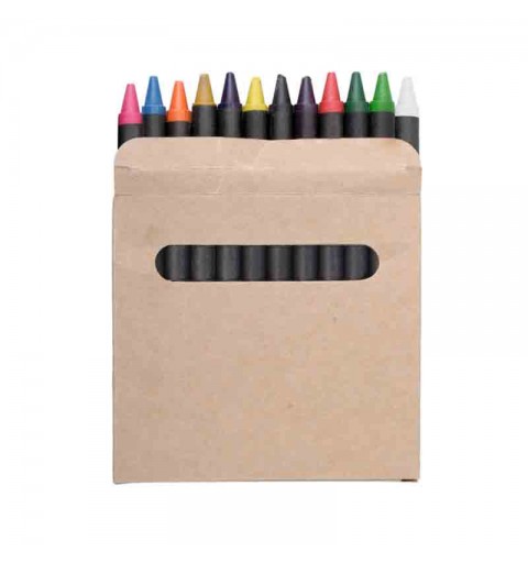 Set 12 colori a cera colorati in scatola di cartoncino AP808505 nero 100×90×9 mm