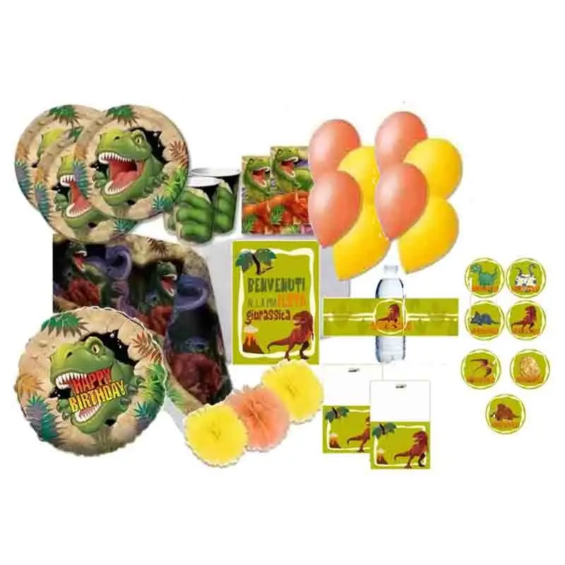 Kit 16 persone Dinosauri con festa in carta