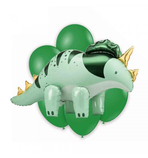 Composizione con palloncino supershape triceratopo - fai da te