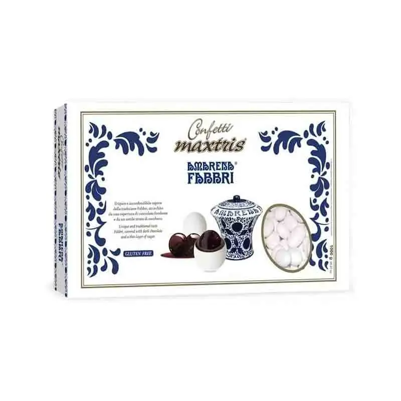 Confetti Maxtris con AMARENA FABBRI bianchi 1 kg AMAFAB