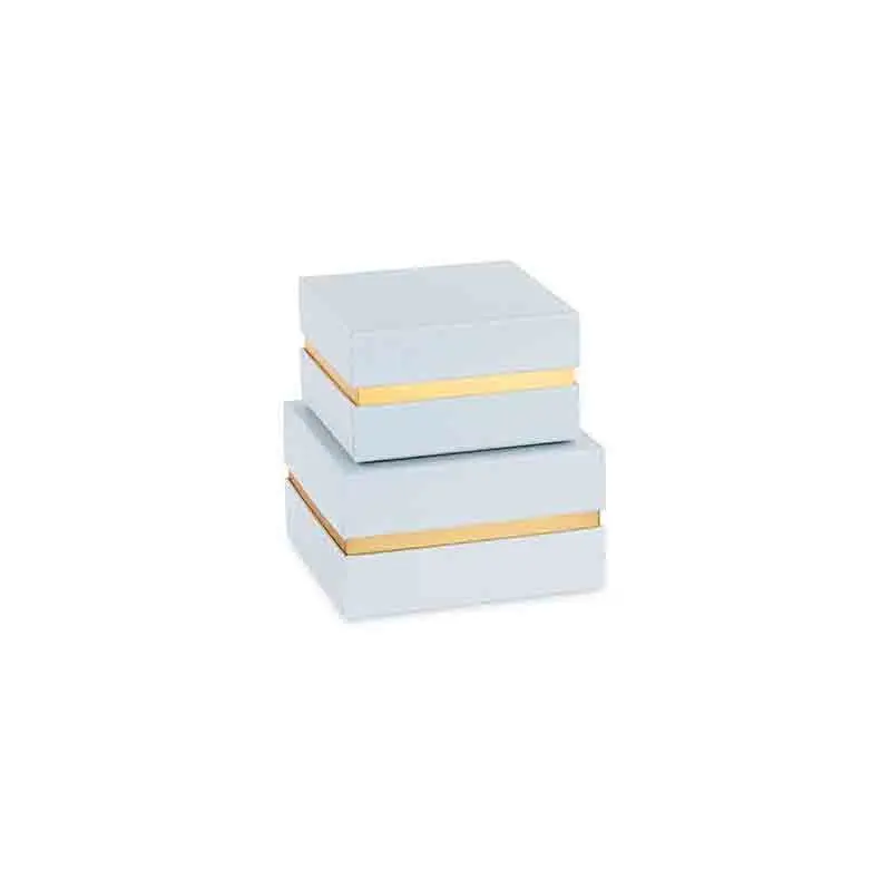 set 2 scatoline carta da zucchero oro con inserto 29420 120 x 120 x 70 / 140 x 140 x 80 mm