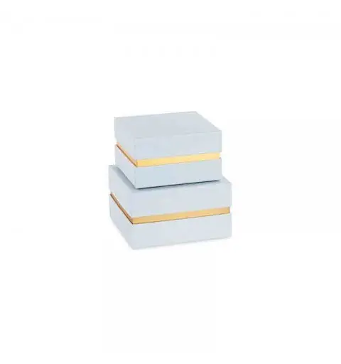 set 2 scatoline carta da zucchero oro con inserto 29420 120 x 120 x 70 / 140 x 140 x 80 mm