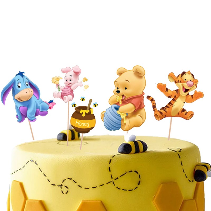 Cake Topper Picks Orsetto Winnie The Pooh - 5pz