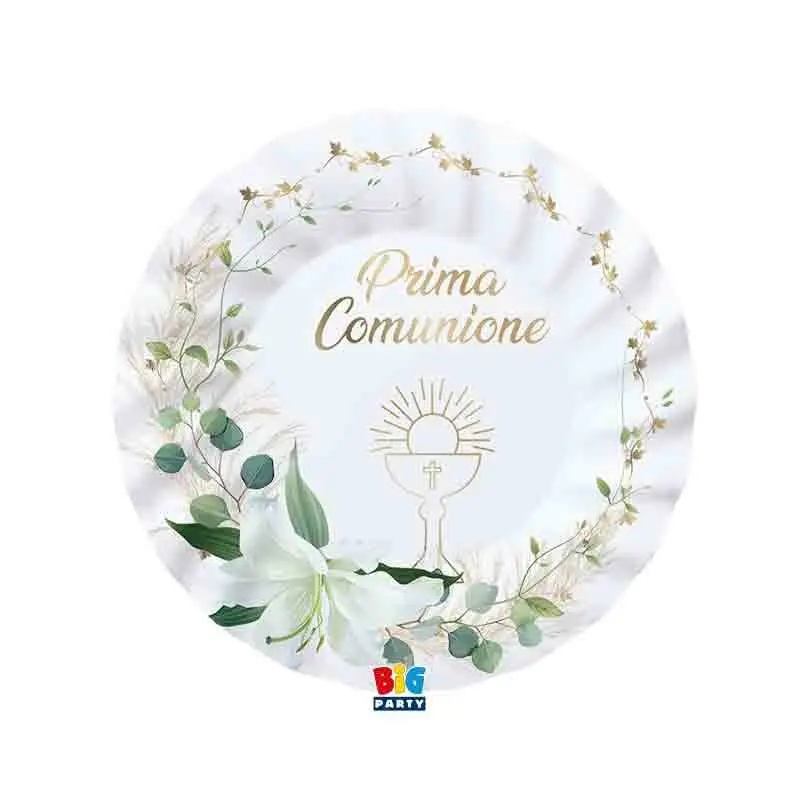 8 Piatti Ø 25 cm Prima Comunione Lily 75686