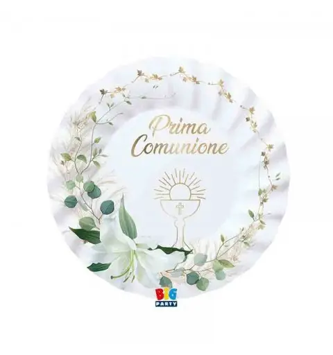 8 Piatti Ø 25 cm Prima Comunione Lily 75686
