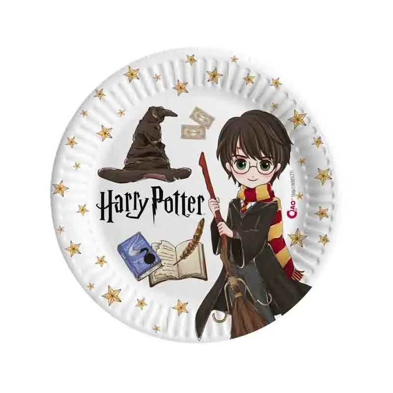 8 piatti dessert 18 cm harry potter compostabile 24040