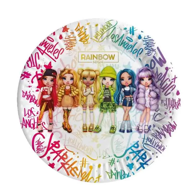 8 piatti dessert 18 cm Rainbow high 24054