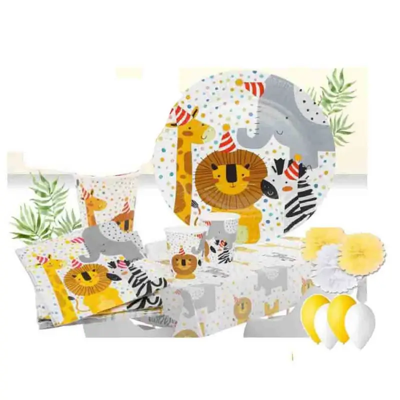 Kit per 8 persone safari con palloncini e fluffly