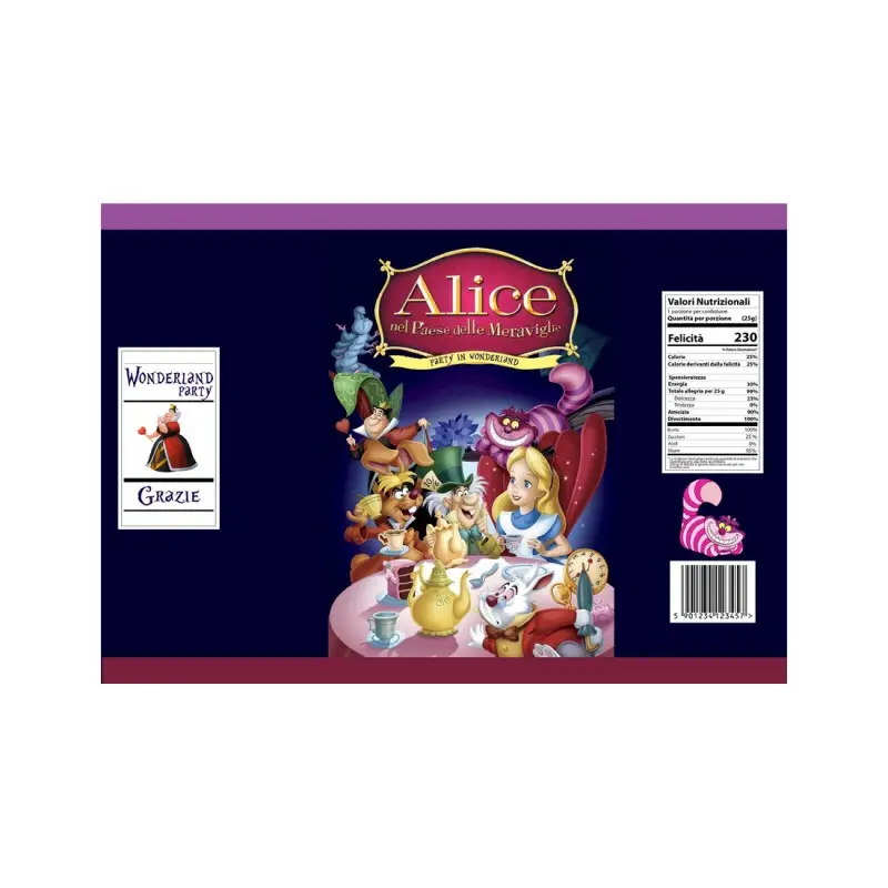 Patatine Alice nel Paese delle Meraviglie Personalizzate - 20 pz