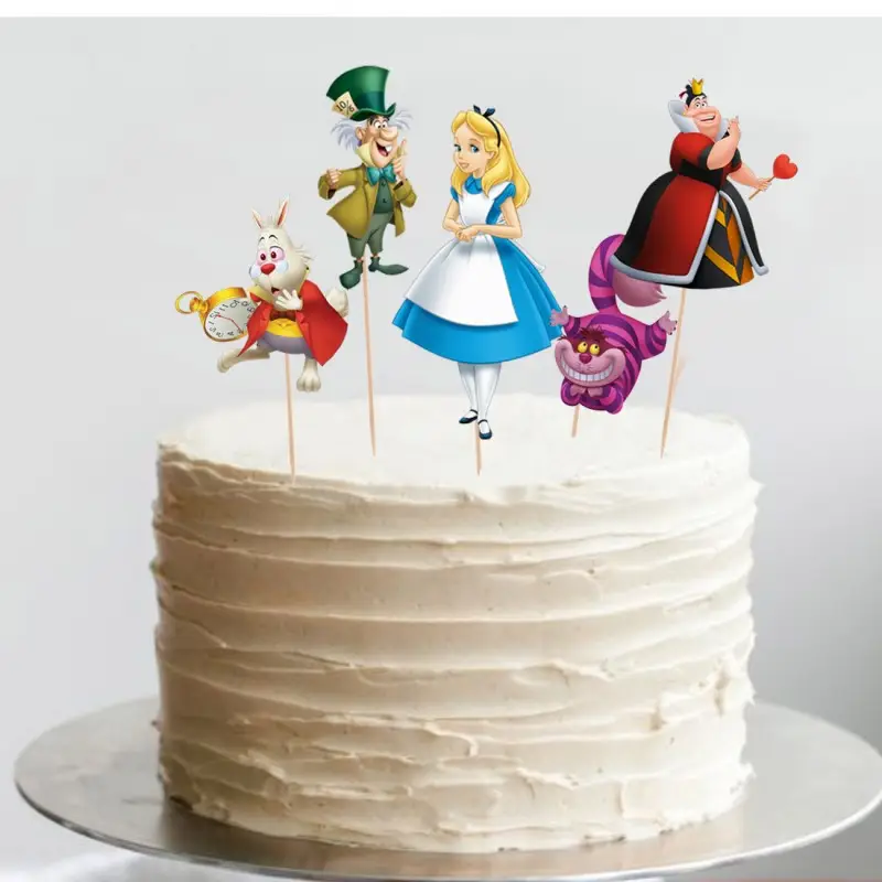 Cake Topper Picks Alice nel Paese delle Meraviglie - 5pz