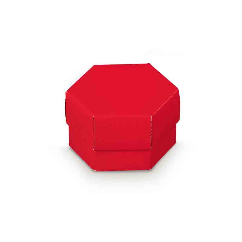 Scatolina portaconfetti con coperchio esagonale rossa 38074 60 x 40 cm