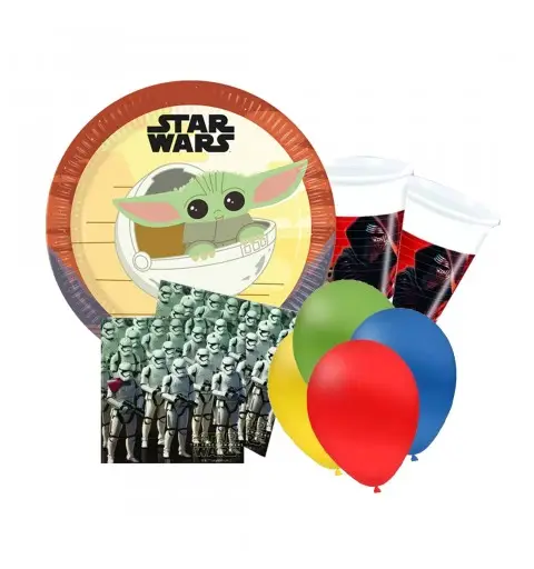 STAR WARS COORDINATO FESTA COMPLEANNO KIT N 22 BAMBINO GUERRE STELLARI