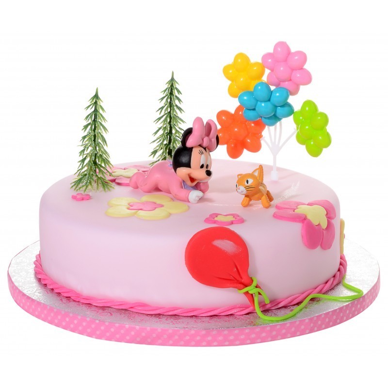 21908 KIT DECORAZIONE TORTA MINNIE BABY CAKE DESIGN BAMBINA FESTA COMPLEANNO