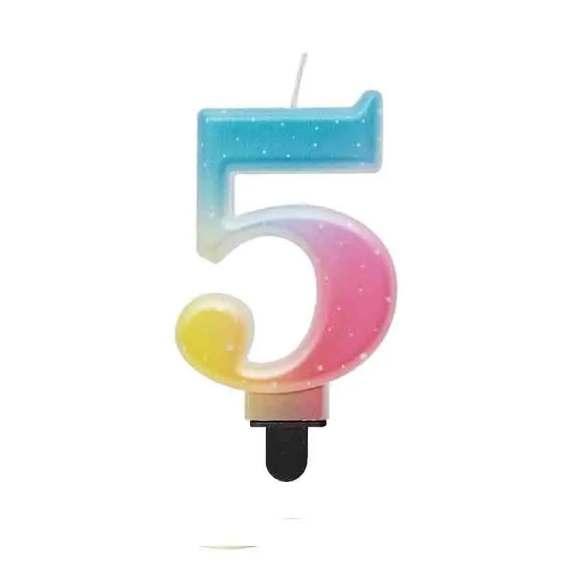 Candela numero 5 ombre pastello 8,0 cm multicolor SF-OPA5
