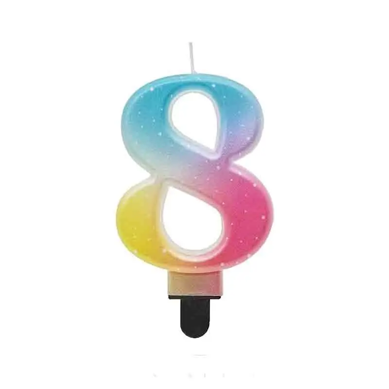 Candela numero 8 ombre pastello 8,0 cm multicolor SF-OPA8