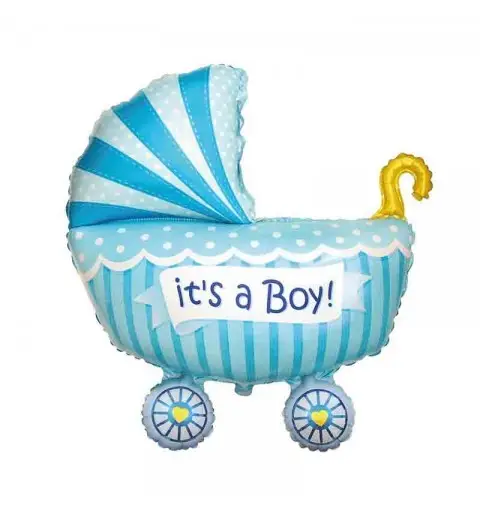 Palloncino foil 24 \'\' 60 cm Carrozzina bambino blu B901740