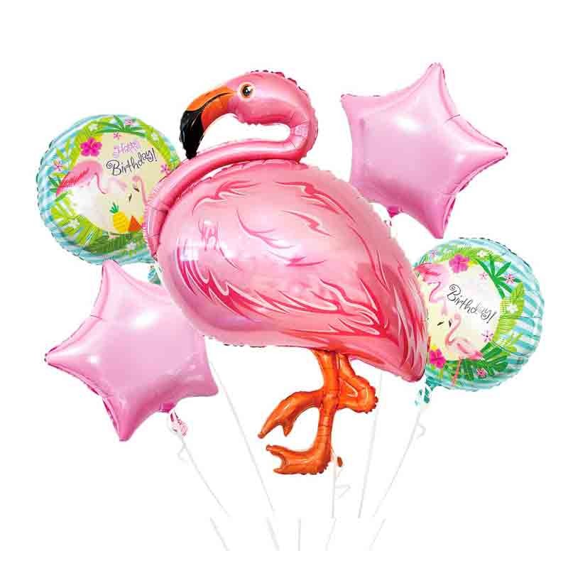 set Palloncino foil fenicottero flamingo 5 pz.BZ-HFLA 45/60 cm