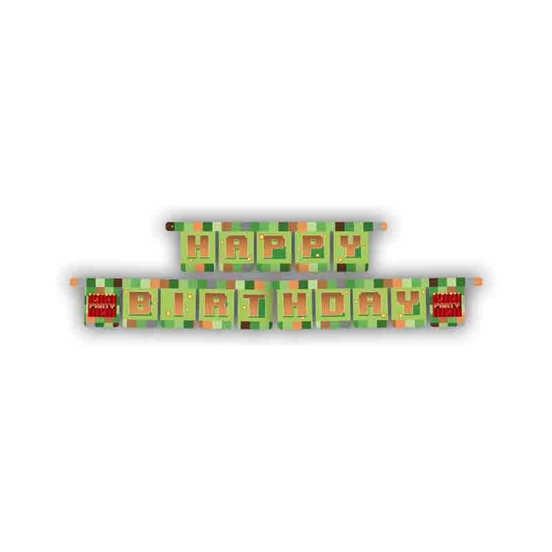 ghirlanda Minecraft B-Day TNT Personalizzabile 2,1 cm
