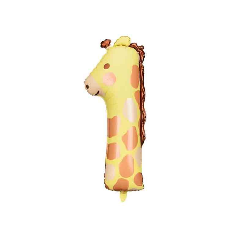 Palloncino foil Numero 1 Giraffa 42x90 cm FB163-1