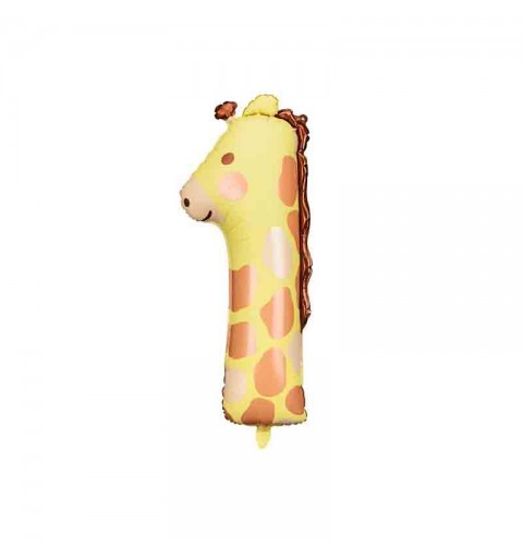 Palloncino foil Numero 1 Giraffa 42x90 cm FB163-1