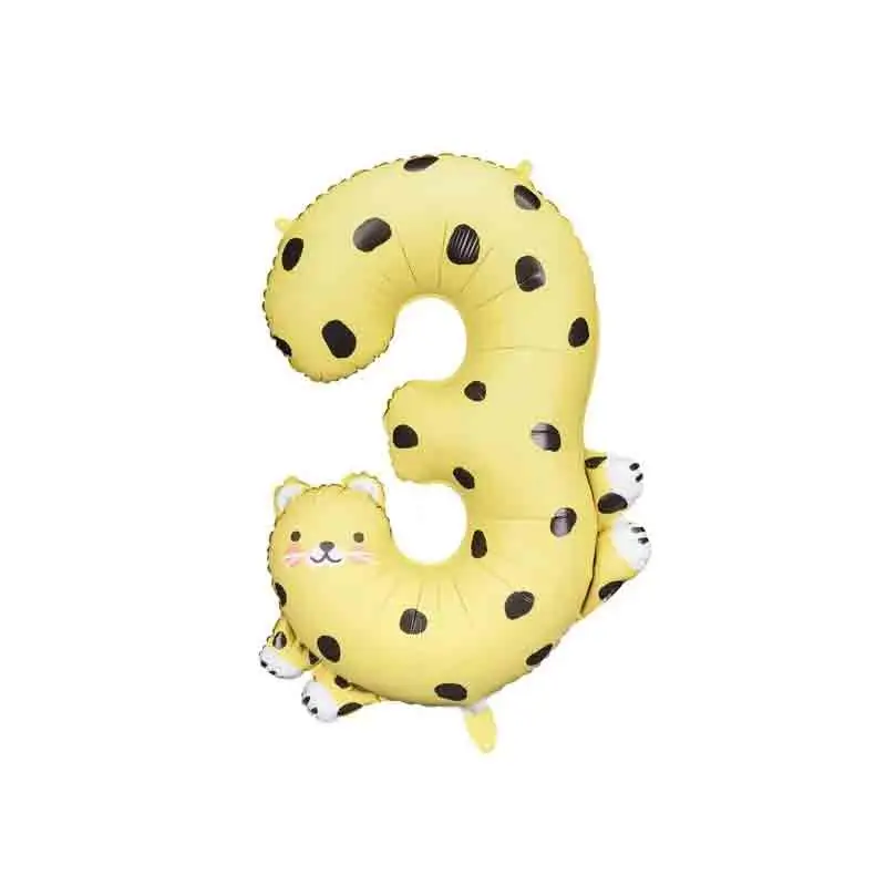Palloncino foil Numero 3 Ghepardo 68x98 cm FB163-3