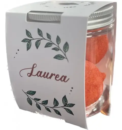 Barattolo con Marshmallow e fascetta laurea - 1 pz - 2662