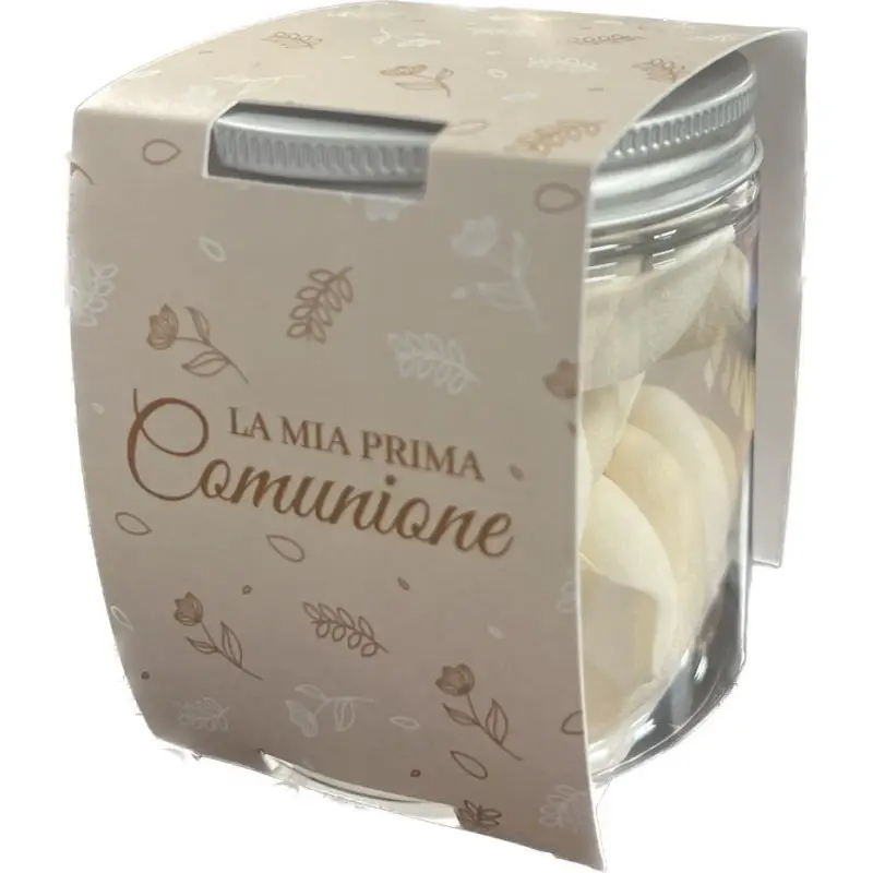 Barattolo con Marshmallow e fascetta prima comunione - 1 pz 2665