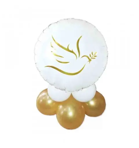 CENTROTAVOLA DI PALLONCINI PRIMA COMUNIONE COLOMBA