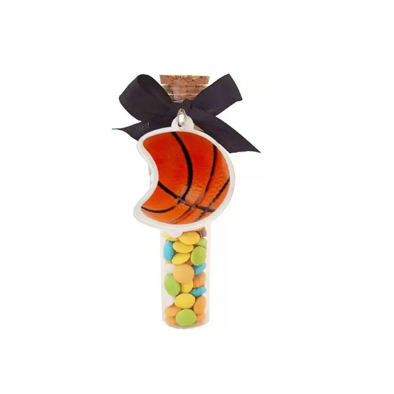 12 BOMBONIERE BASKET PORTACHIAVI PALLONE E PROVETTE