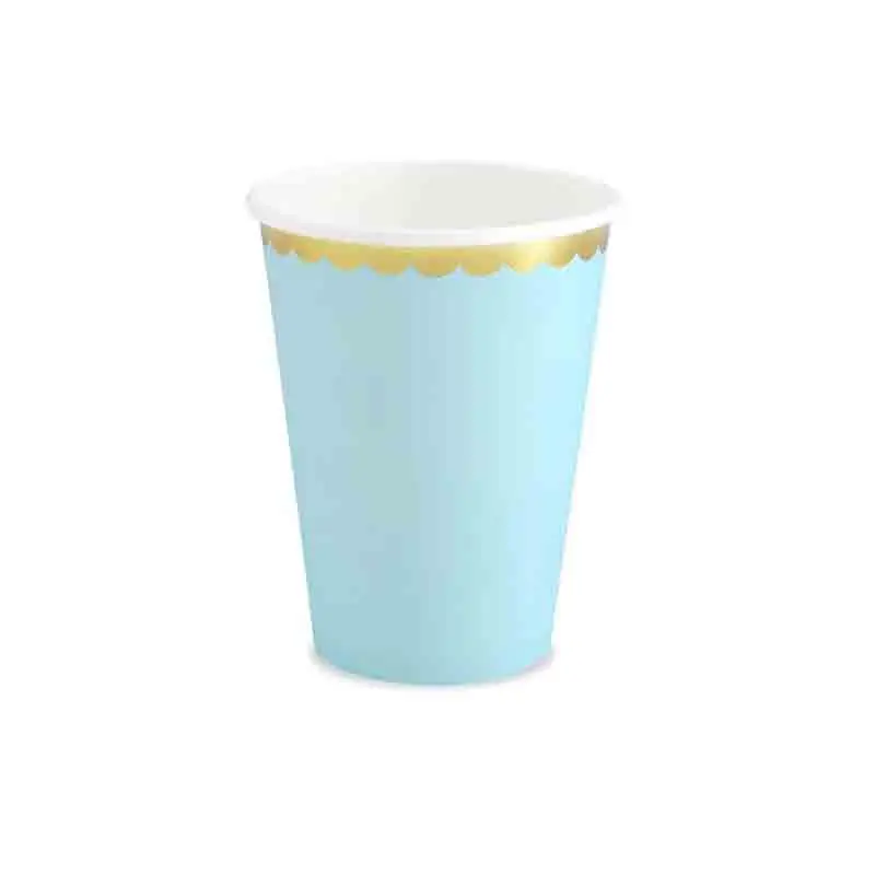 BICCHIERI CELESTI BORDI ORO - 6 PZ